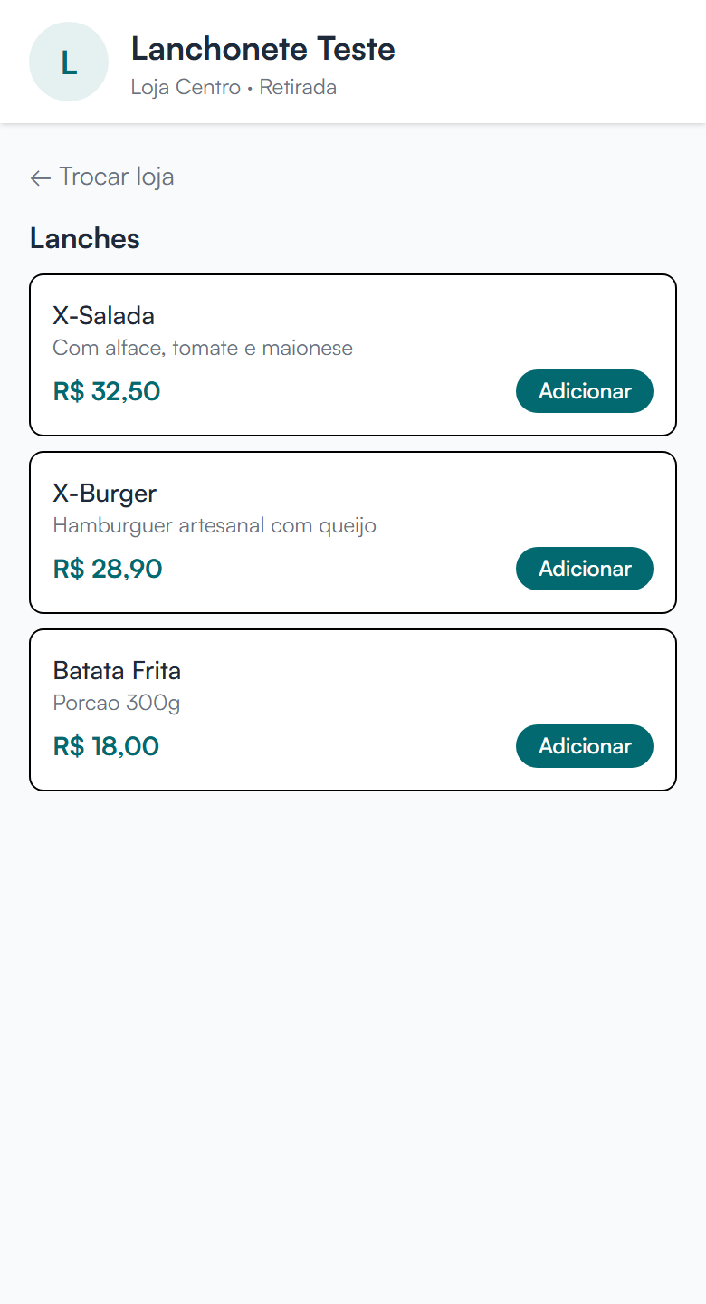 Cardápio digital no celular